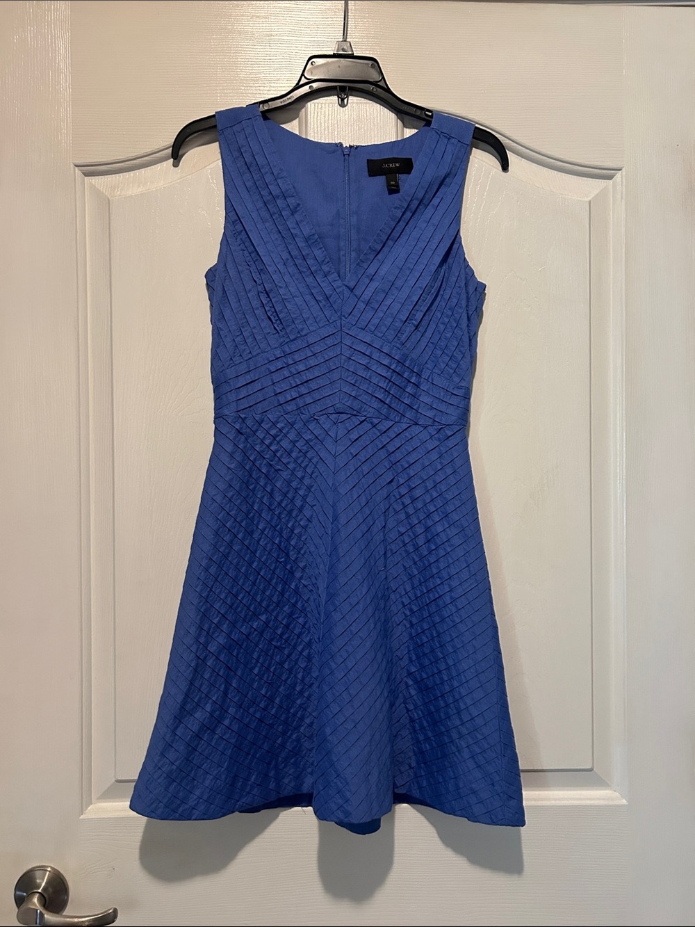 J. Crew Blue Textured Fit-and-Flare Dress